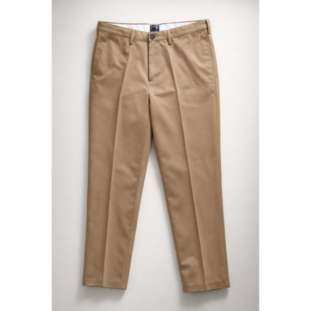 2 Pair-Lands End Traditional Fit Chino Straight Leg Flat Front Preppy Classic-38 - Picture 2 of 15